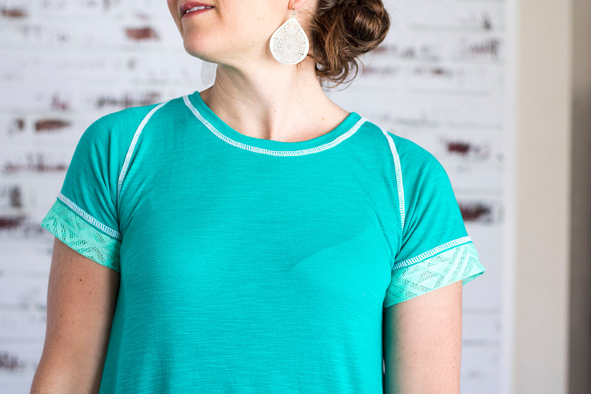 topstitching with double coverstitch machine