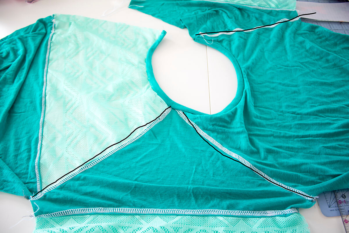 make a t-shirt dress with lace