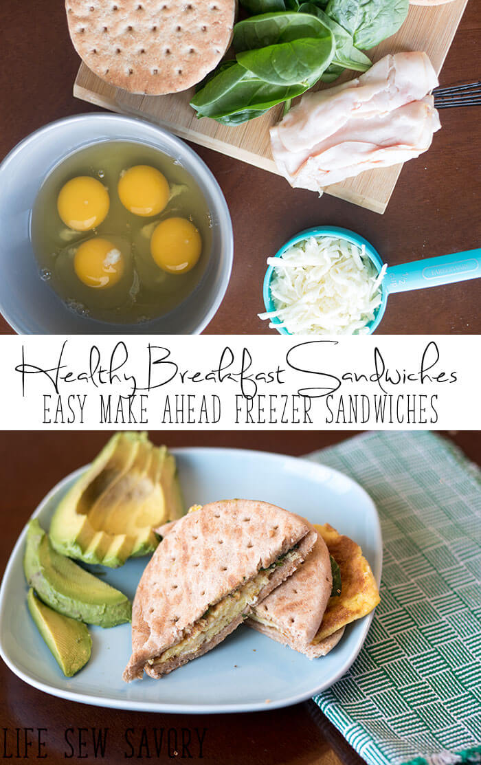 Healthy breakfast sandwiches an easy make ahead freezer meal from Life Sew Savory