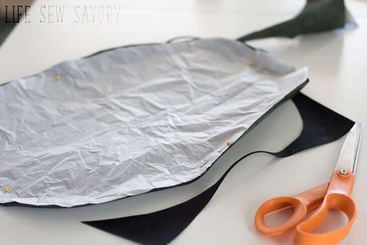 cut an oval for the zipper pouch