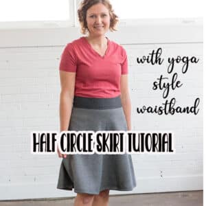 how to sew a half circle skirt with yoga style waistband