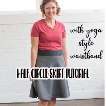 how to sew a half circle skirt with yoga style waistband