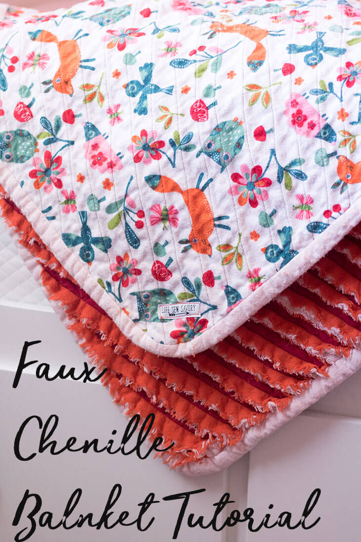 Faux Chenille Blanket Sewing tutorial from Life Sew Savory