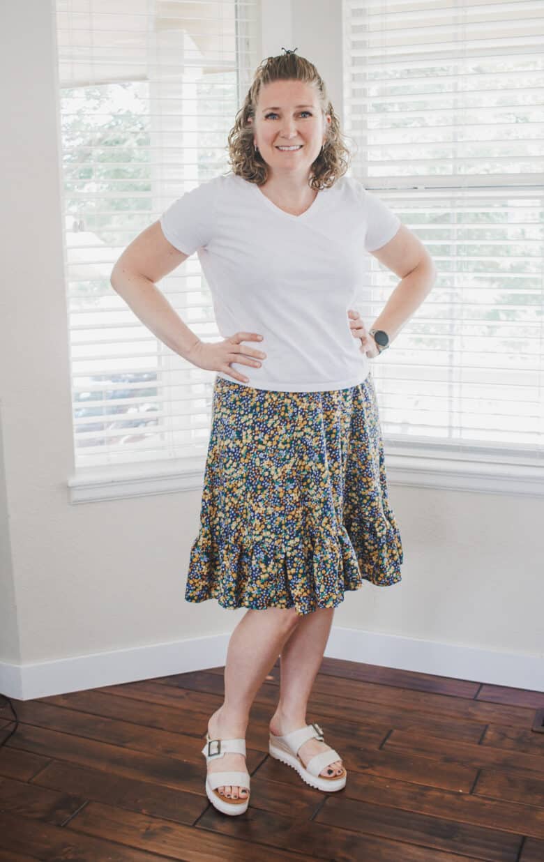 circle skirt with ruffle