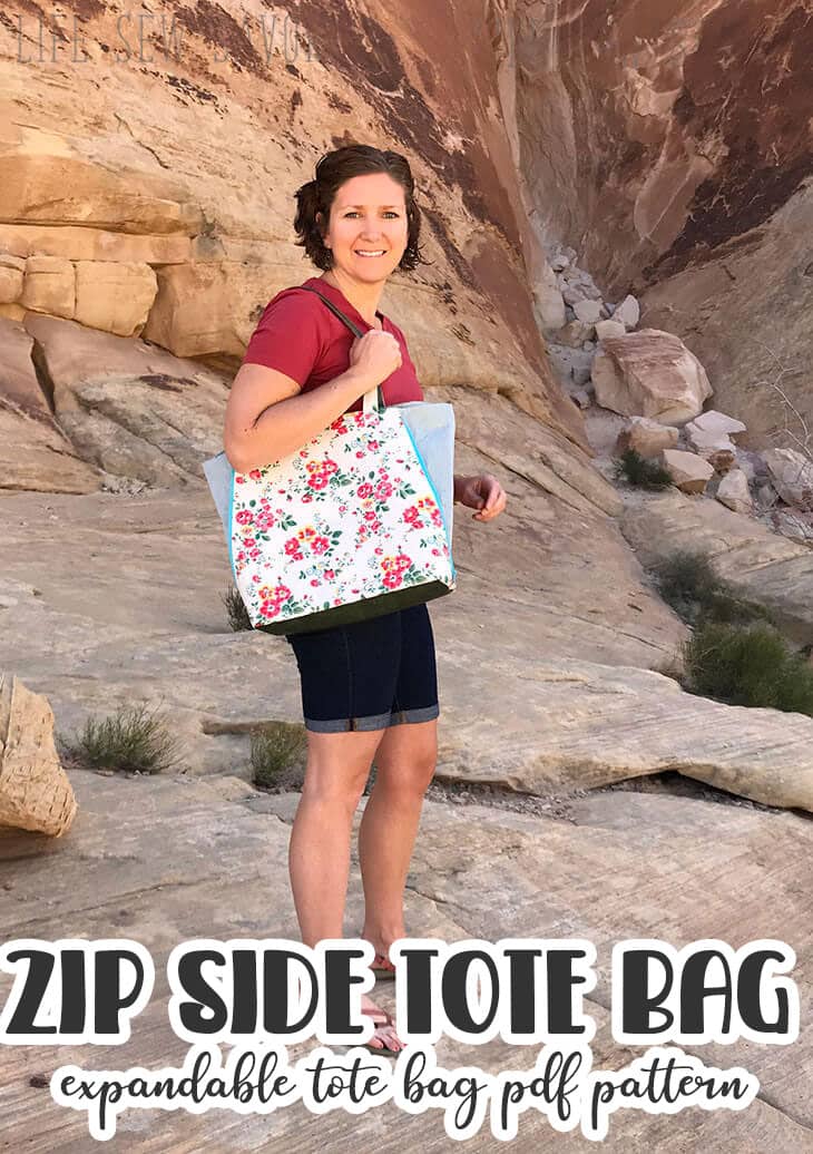 Check out this beautiful zip side tote bag pattern. This PDF pattern is for a lovely tote bag with zip sides so that the bag can be smaller or larger depending on your needs.