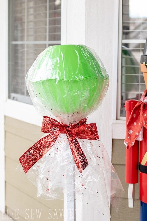 DIY Giant Lollipops - Dollar Tree Christmas Craft - Life Sew Savory