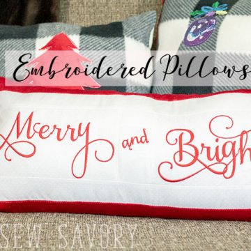 Embroidered Christmas Pillows