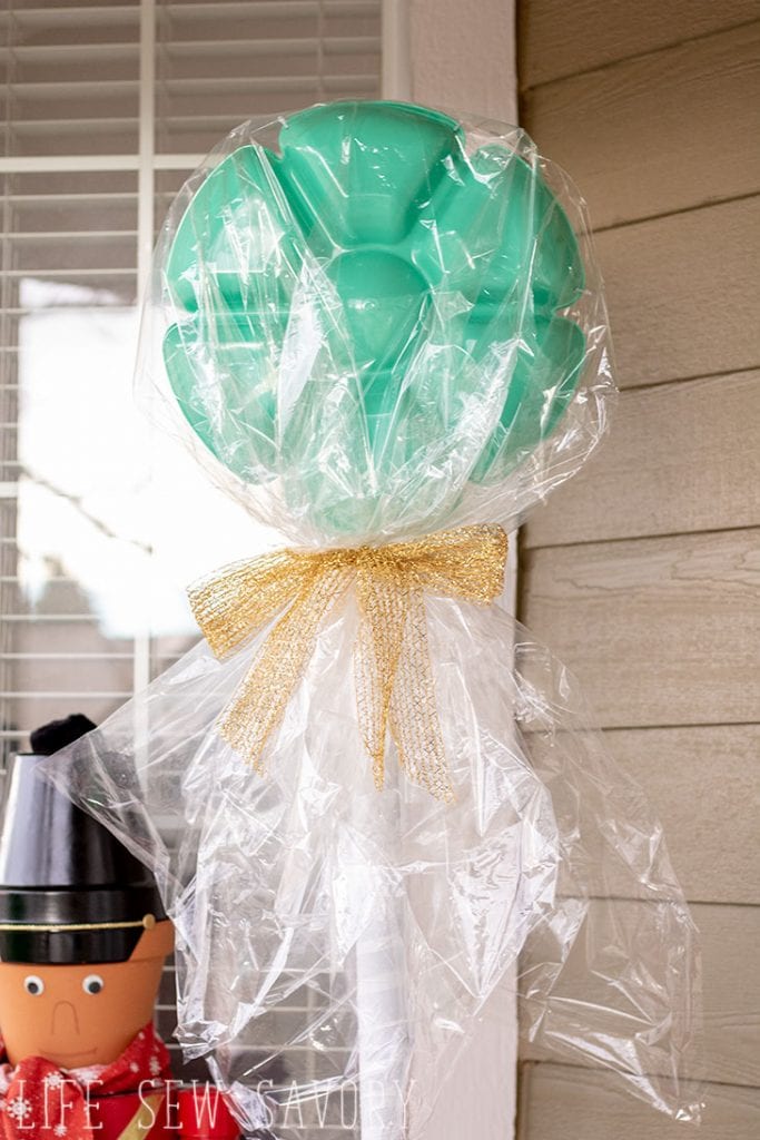 DIY Giant Lollipops - Dollar Tree Christmas Craft - Life Sew Savory