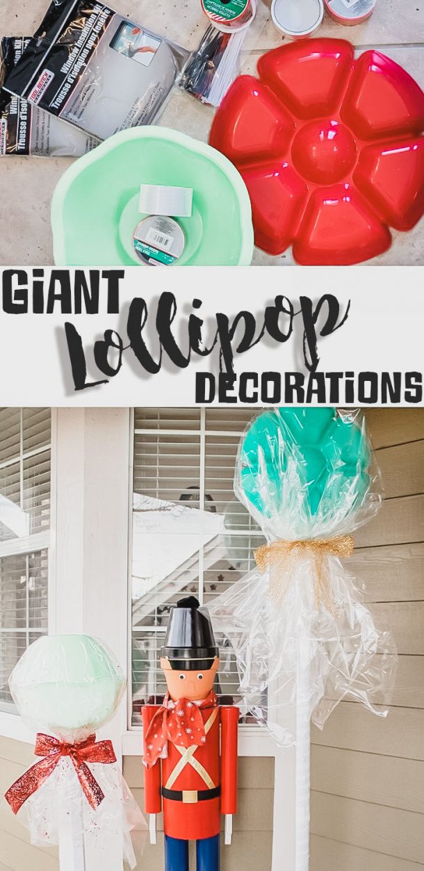 DIY Giant Lollipops - Dollar Tree Christmas Craft - Life Sew Savory