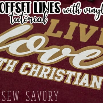 how to create offset lines with vinyl designs tutorial from Life Sew Savory