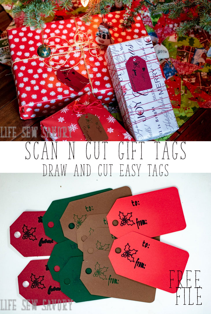 Scan N Cut Gift Tags Easy Printable Tags to draw and cut from Life Sew Savory