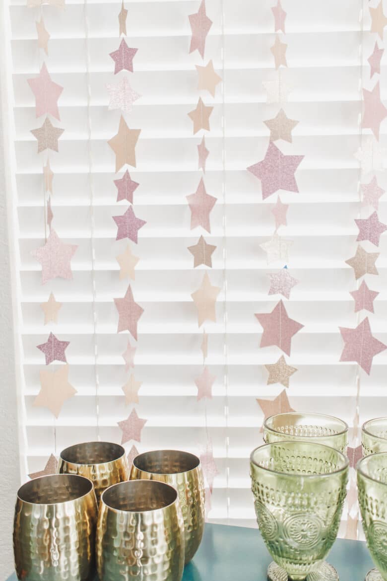 glitter star garland new years eve decor