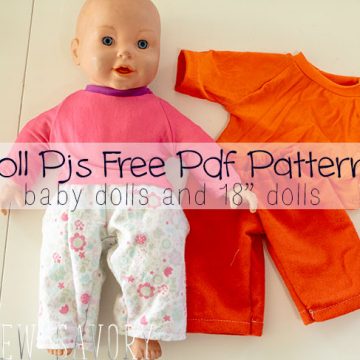Pj Pants! free doll clothes sewing patterns for dolls size 12-18" from Life Sew Savory