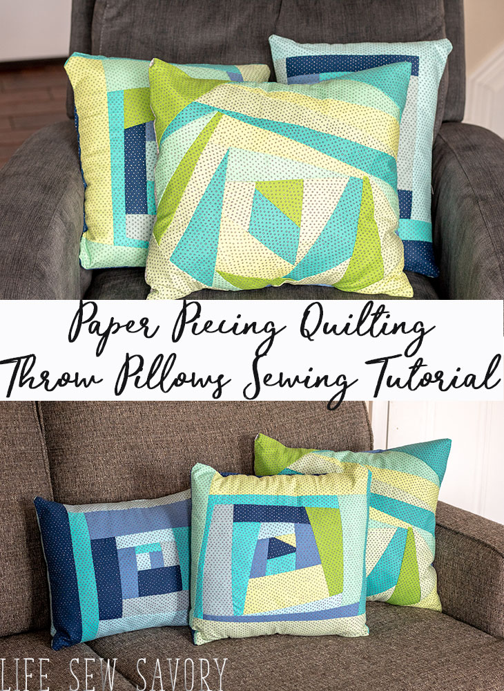 Paper Pieced Quilt Pattern - Throw Pillow sewing tutorial from Life Sew Savory