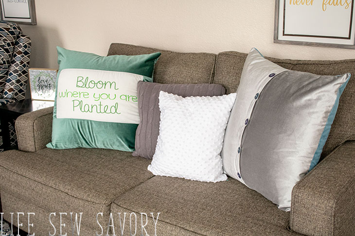 button back pillow cases and pre-printed fabric panels