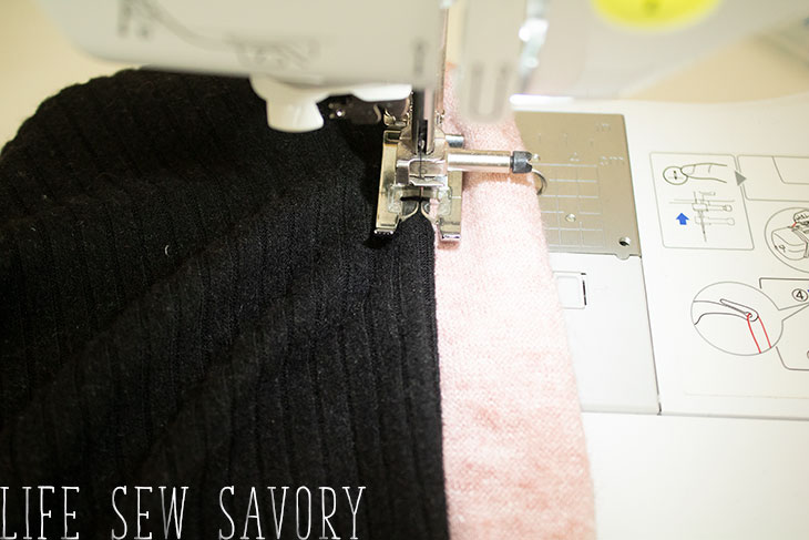 topstitch the neckband