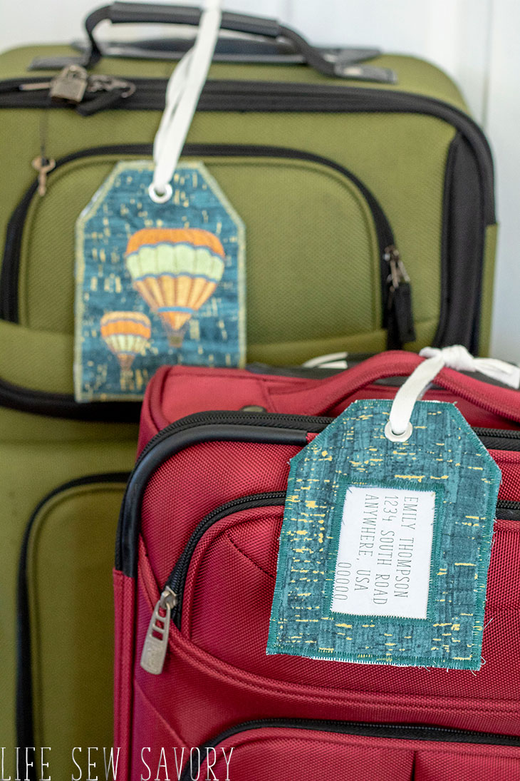 embroidered luggage tags