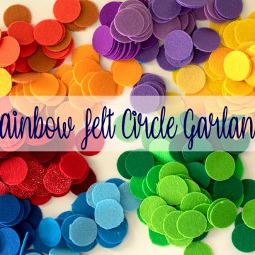 rainbow felt circle garland tutorial