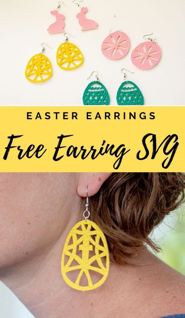 Free Earring SVG for Easter Earrings from Faux leather with cut files and tutorial from Life Sew Savory