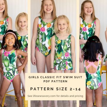 girls swimsuit pdf pattern