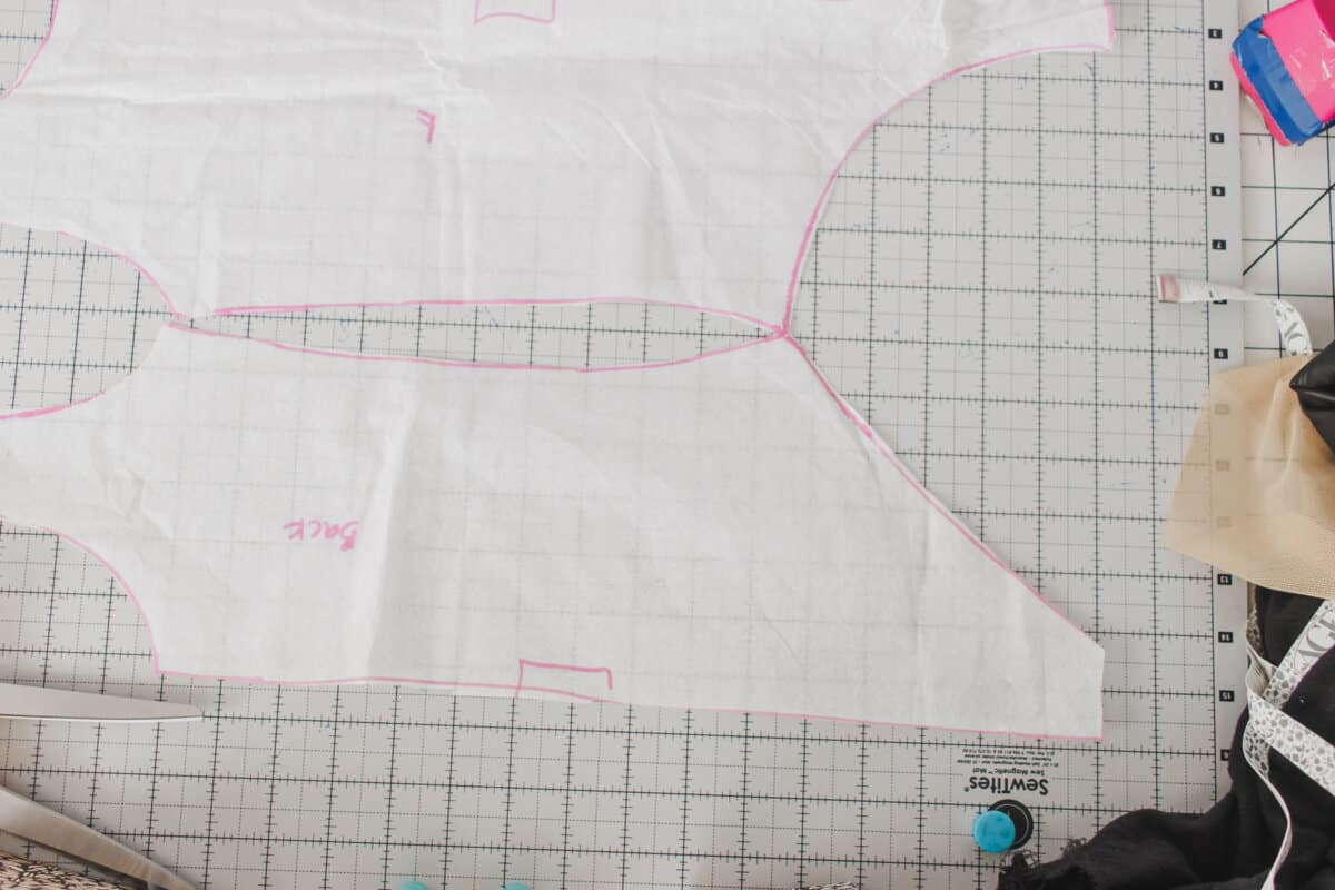 line up the side seams of the swim suit