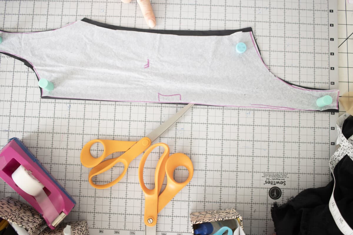 cut out main fabric
