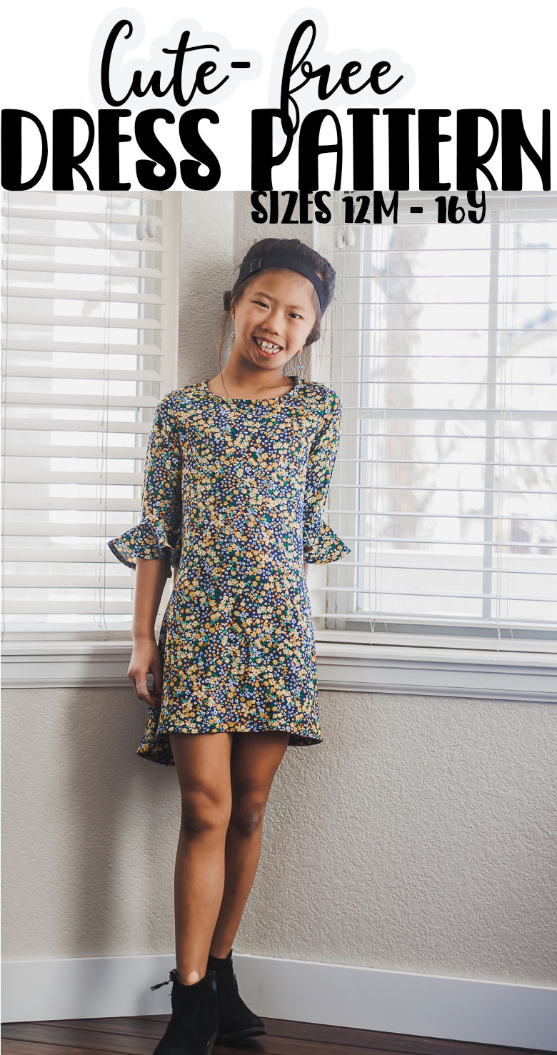 Check out this free dress sewing pattern for girls. The free pattern can be made with or without sleeves and in a dress or tunic length.