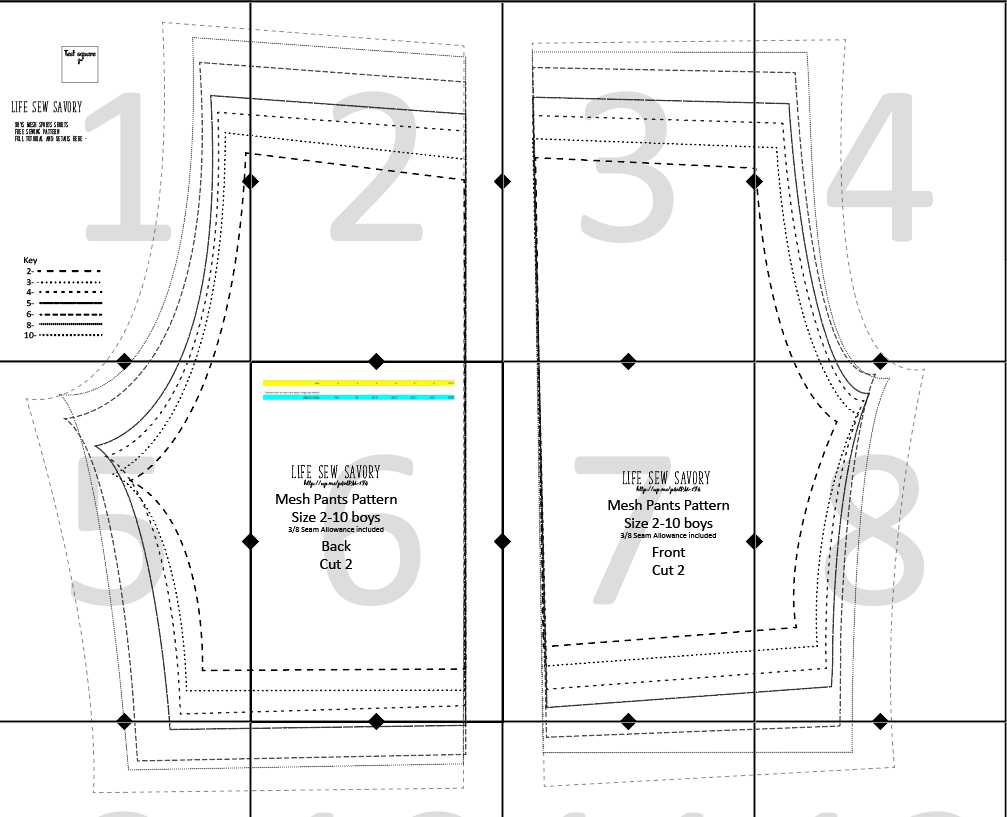 Free Shorts Sewing Pattern - Sports Shorts pattern layout guide