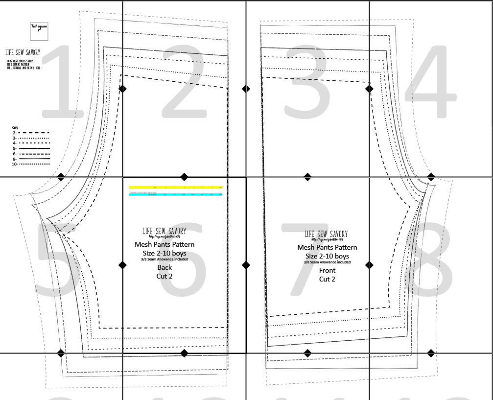 Template Printable Shorts Pattern