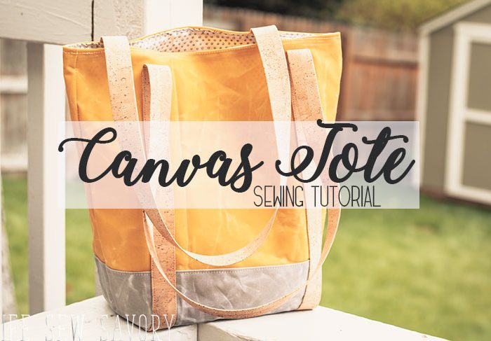 Canvas Tote Bag Pattern and sewing tutorial from Life Sew Savory