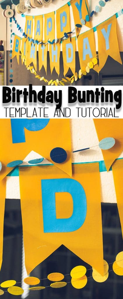 Cute birthday bunting and printable template from Life Sew Savory
