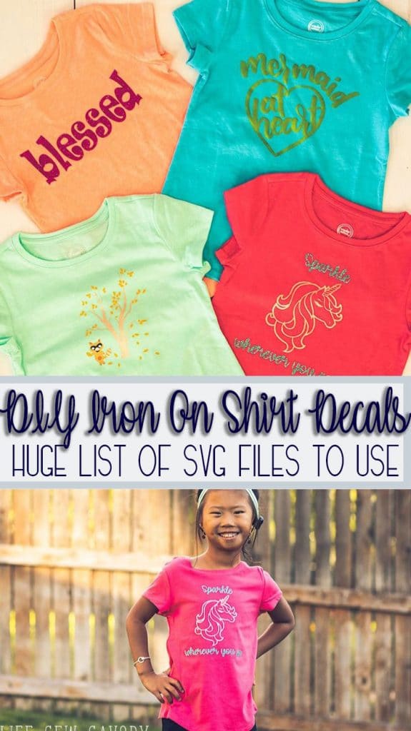 DIY iron on shirt decals for girls with svg file downloads huge list of cut files from Life Sew Savory