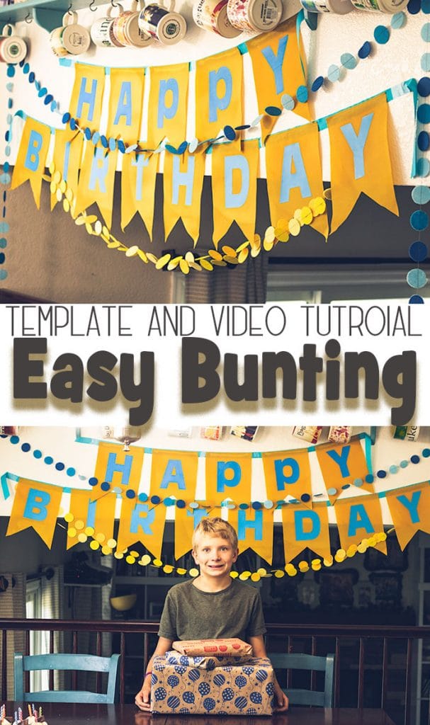 Easy birthday bunting template for birthdays video from Life Sew Savory