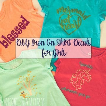 DIY iron on shirt decals for girls with svg file downloads huge list of cut files from Life Sew Savory