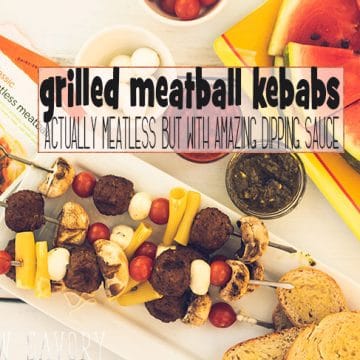 easy grilled kebabs with meatless meatballs