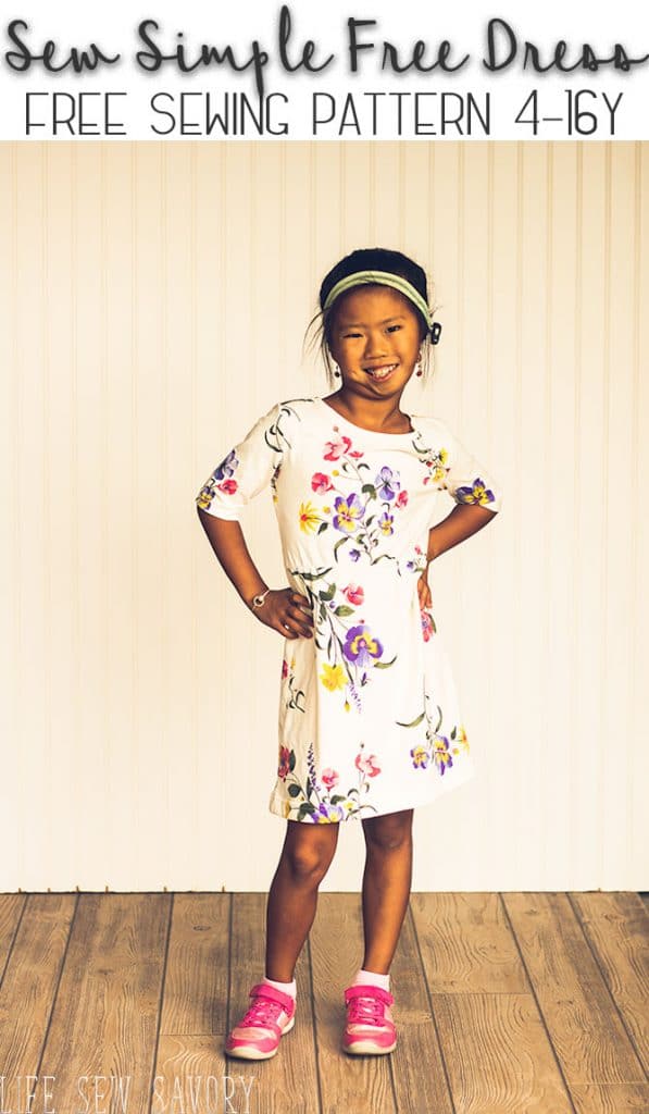 girls dress pattern free pdf download sewing pattern sizes 4-16Y from Life Sew Savory