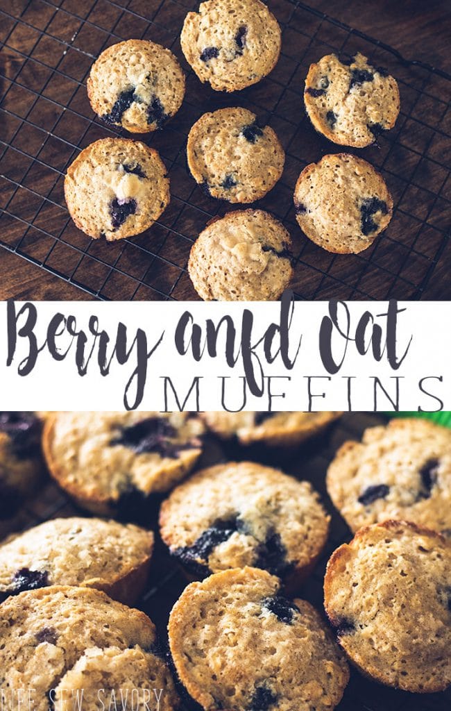 Blueberry Oatmeal Muffin recipe for a healthy breakfast recipe from Life Sew Savory