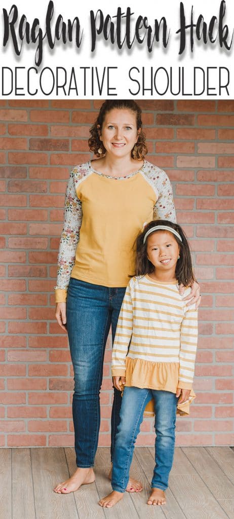 Cute shirt hack with decorative trim in raglan shirt from Life Sew Savory