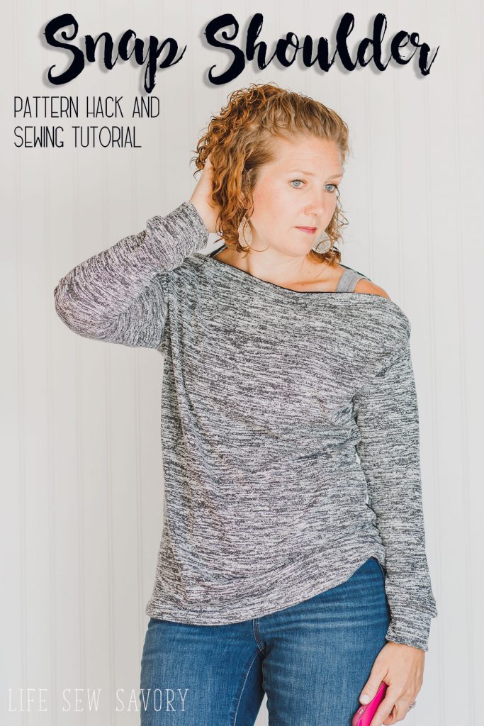 add a snap neckline to a sweater pattern from Life Sew Savory