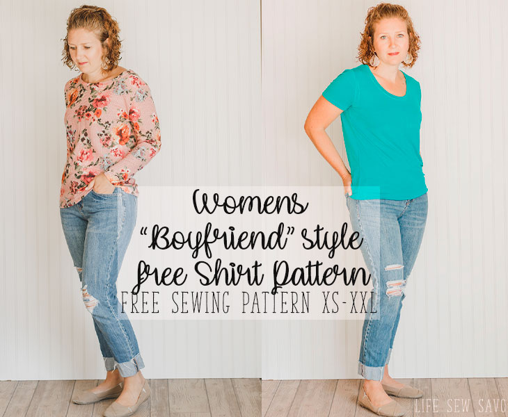 boyfriend style tee free sewing pattern