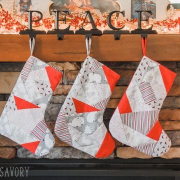 paper pieced christmas stocking pattern