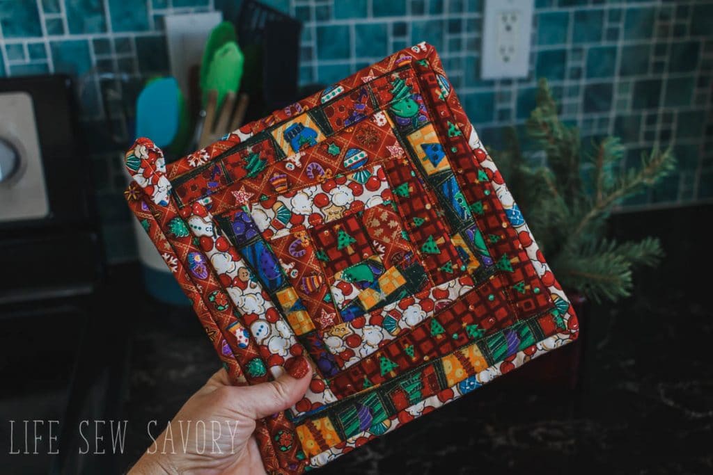 quilted Christmas potholder