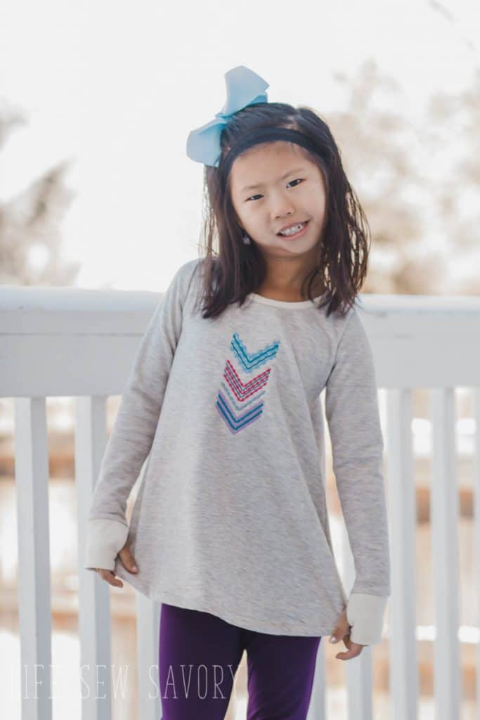 long sleeve swing tee free sewing pattern
