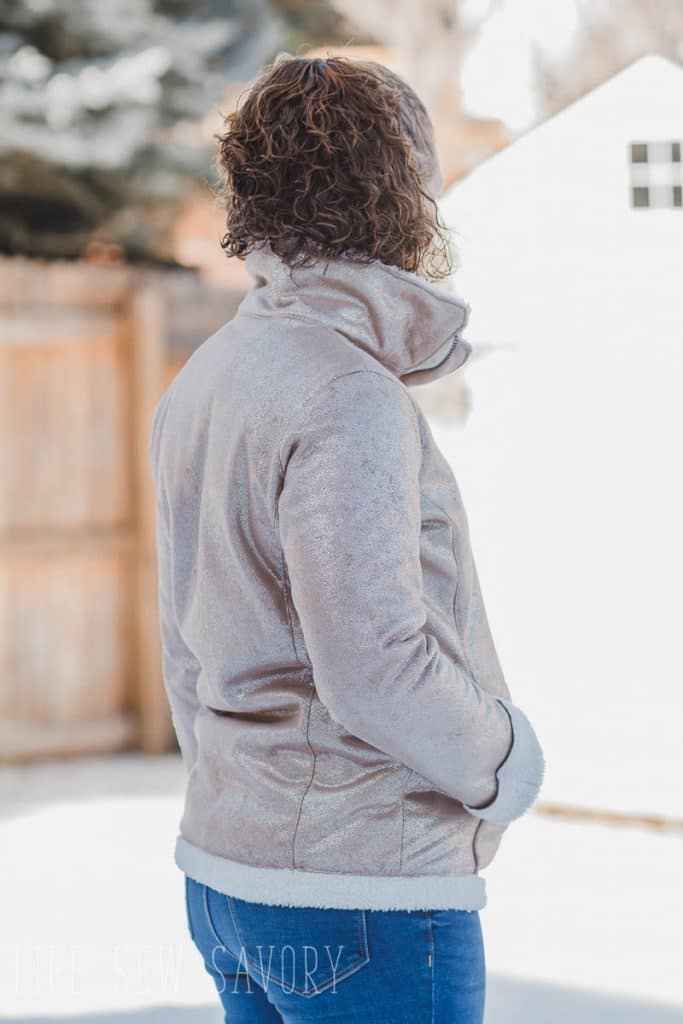 sew a sherpa suede jacket