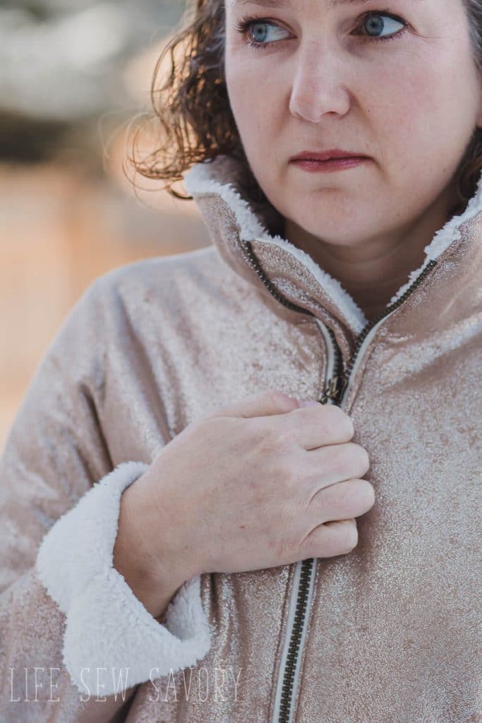 exposed zipper for jacket