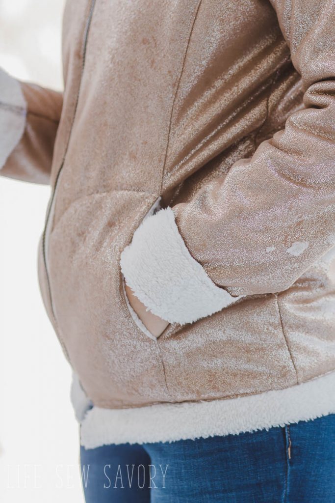jacket sewing tutorial with sherpa suede fabric