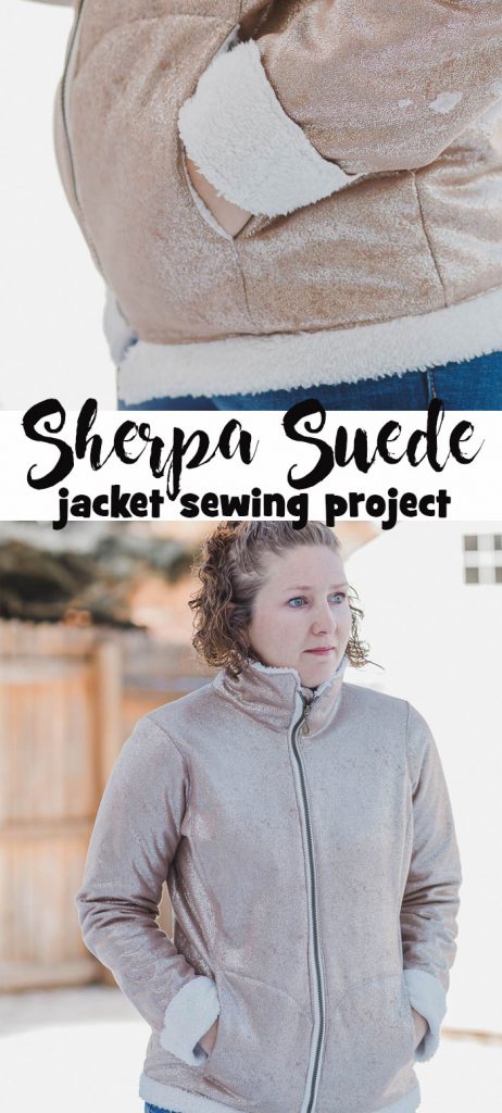 how to sew a sherpa suede jacket pattern and fabric details