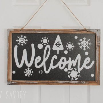 free svg file for winter welcome sign