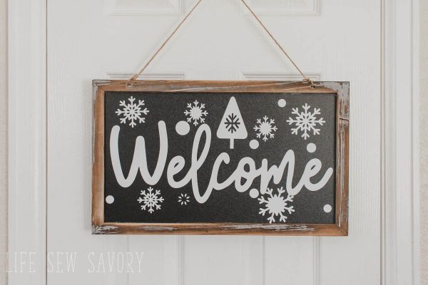free svg file for winter welcome sign