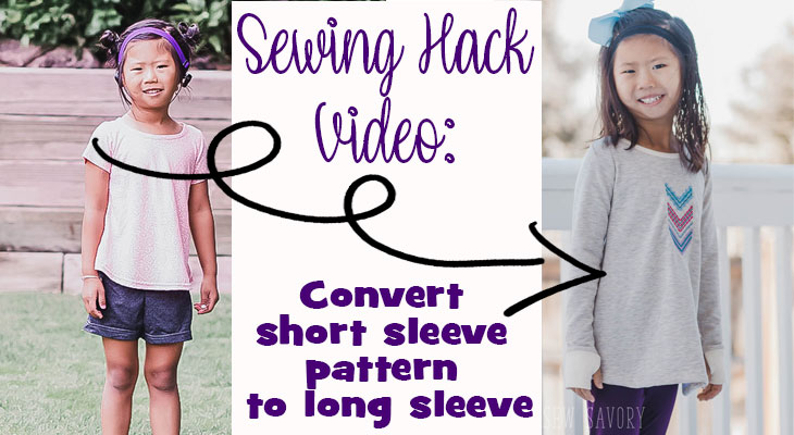 how to change a short sleeve sewing pattern to a long sleeve one